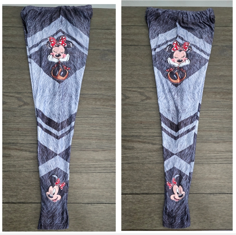 Minnie Mouse Women's Gray Leggings, Size L - Picture 6 of 9